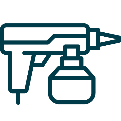 Airless Spraying Icon shows a spray gun